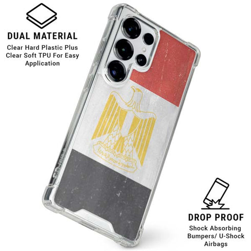 Egypt Flag Distressed Galaxy S25 Ultra Clear Case